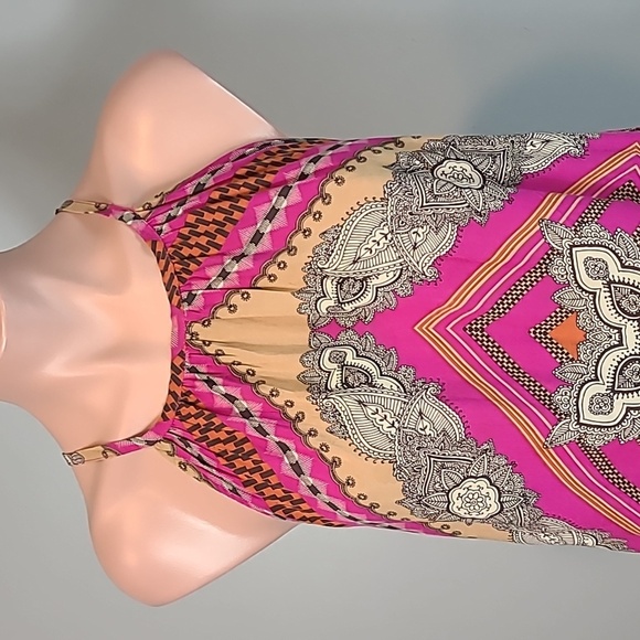 Blanco top Maximalist Resortwear Indie Boho Banded Artsy Size Medium Y2K Flowy - Picture 2 of 9
